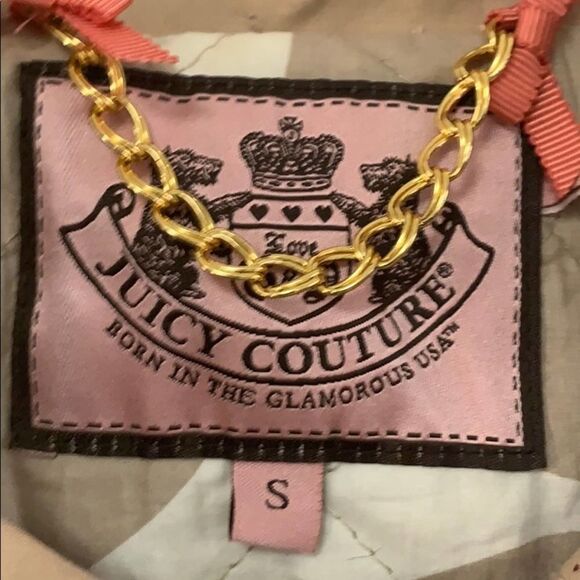 JUICY COUTURE APPLE BUTTON TAN COAT SIZE S - Picture 5 of 8